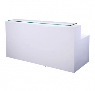 Glass On Top Reception Desk | Blue Crown Furniture