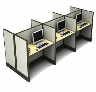 Cluster Of 6 Work Station In 140 cm Height 